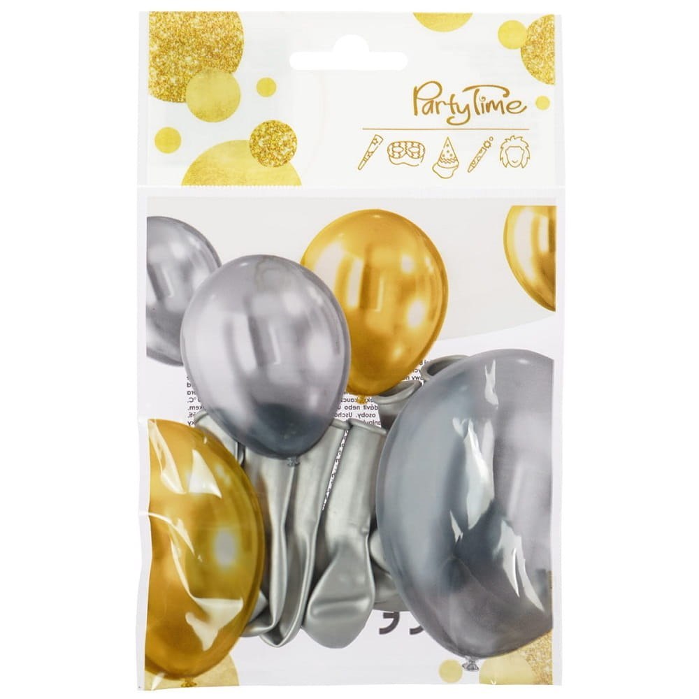 DECORATIVE BALLOON CELEBRATE SILVER CHROME PACK OF 8 PCS. ARPEX KB4413SRE ARPEX